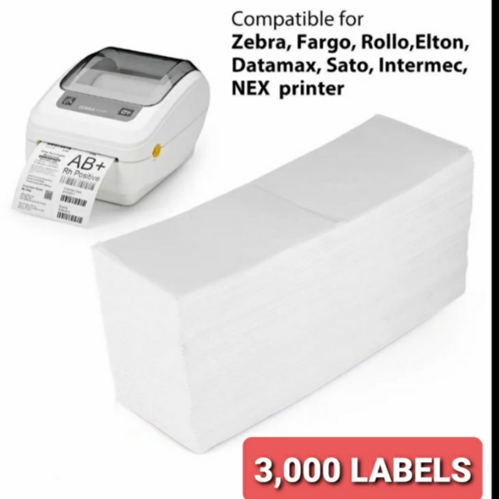 (SOLD) Fan fold direct thermal labels 4x6, 3000